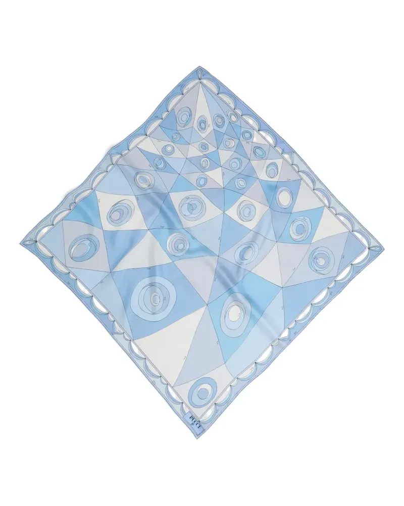 Emilio Pucci angoli print cotton carrè - Blau Blau