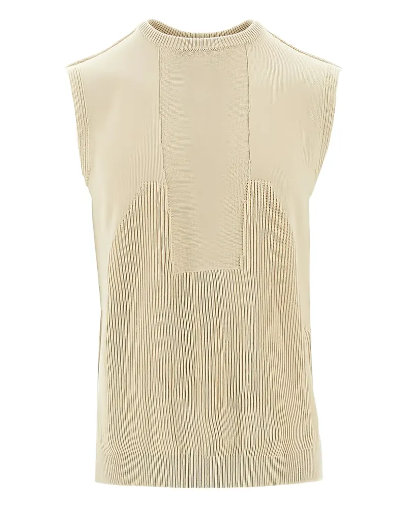 Rick Owens ribbed-detail round-neck gilet - Nude Nude