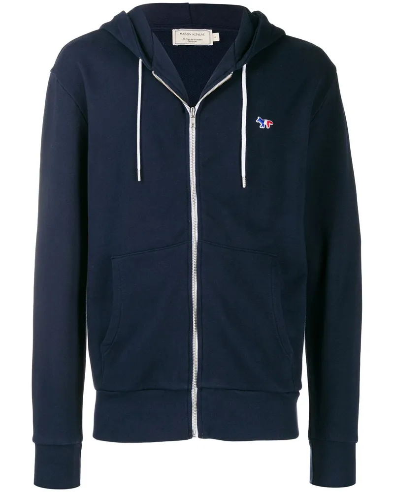 Kitsuné Kapuzenjacke mit Logo-Patch Blau