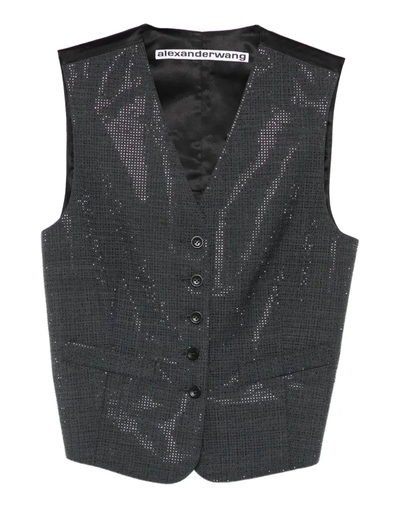 Alexander Wang buttoned v-neck top - Grau Grau