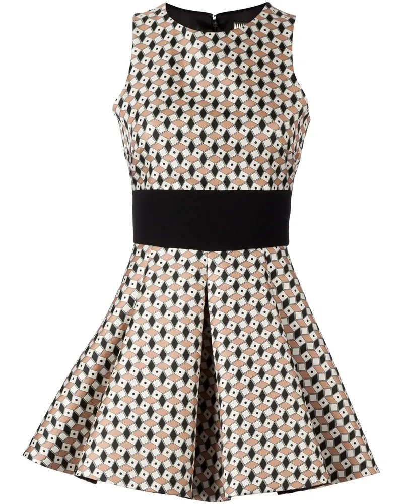 Fausto Puglisi Seidenkleid mit grafischem Print - Schwarz Schwarz