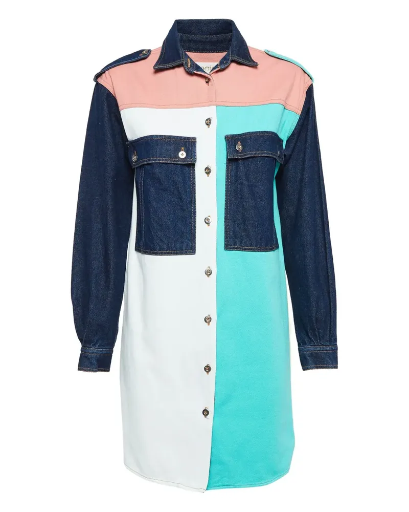 Maje Hemdkleid in Colour-Block-Optik - Blau Blau