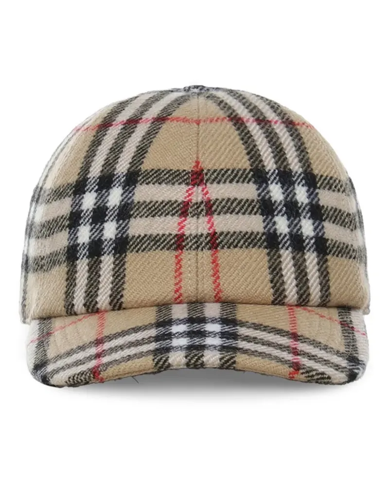 Burberry Karierte Baseballkappe - Nude Nude