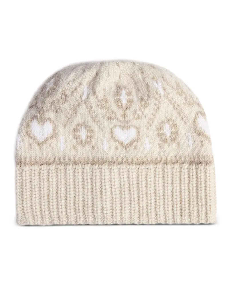 KHAITE Avers Beanie in Ecru Multi - Nude Nude