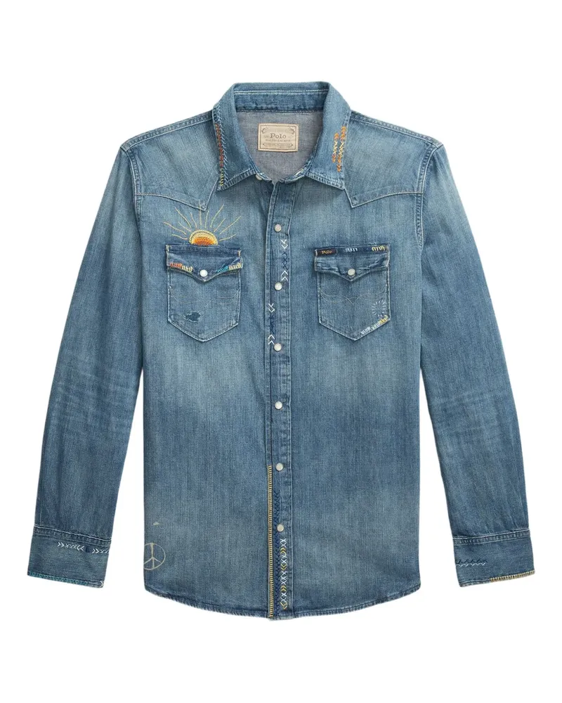 Ralph Lauren Klassisches Jeanshemd - Blau Blau