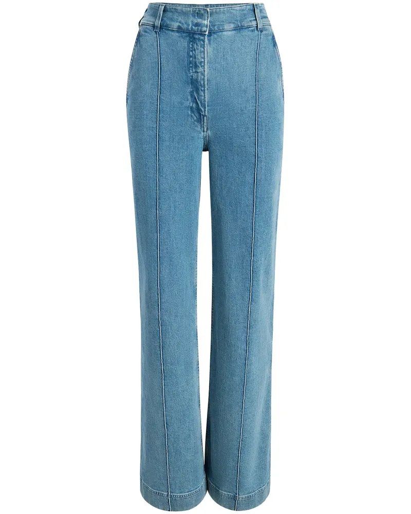 Another Tomorrow Gerade High-Waist-Jeans - Blau Blau