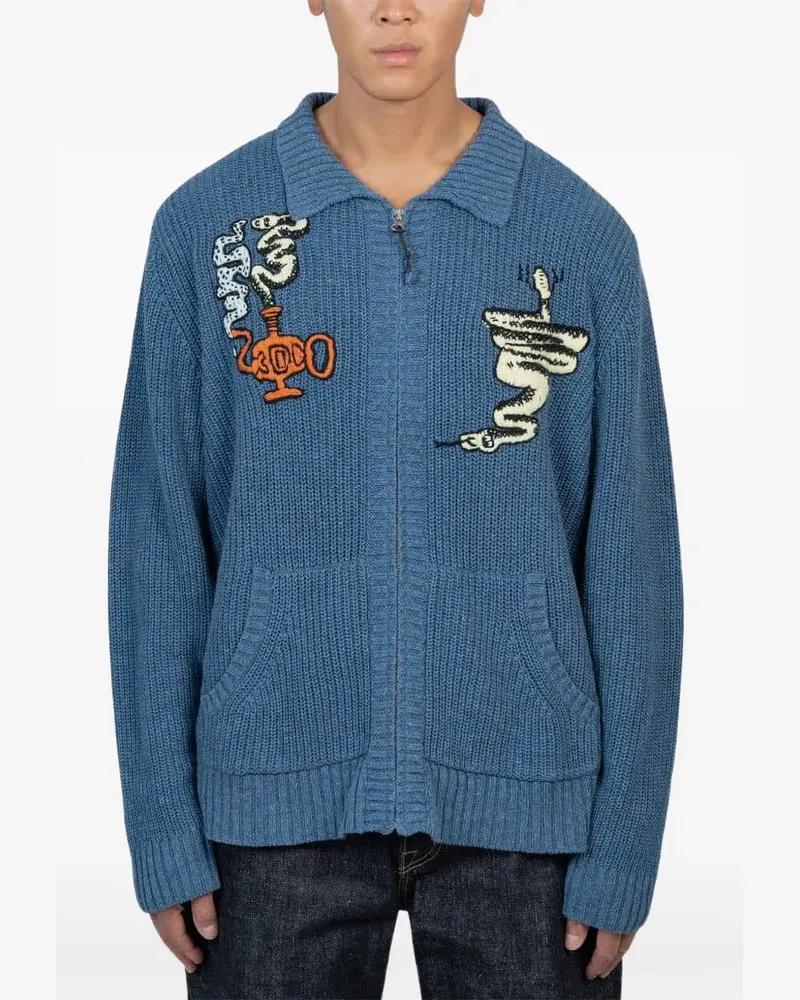 Brain Dead Snake Charmer Cardigan - Blau Blau