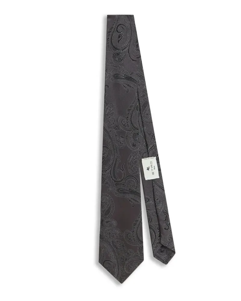 Etro Jacquard-Krawatte mit Paisleymuster - Grau Grau
