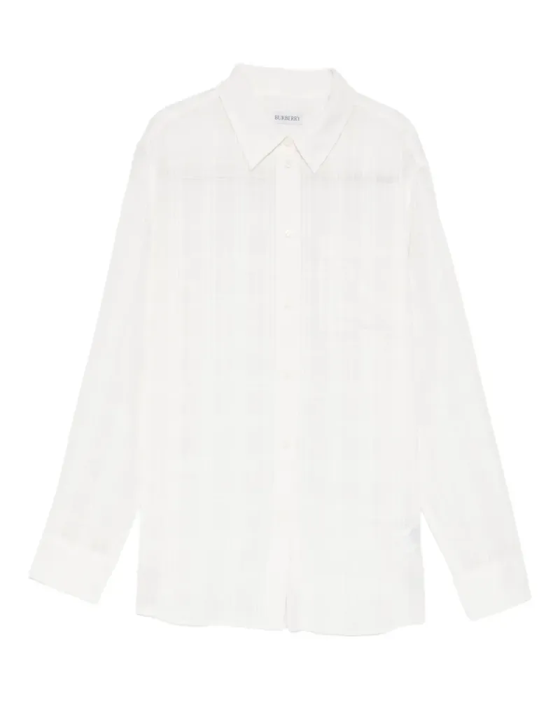 Burberry Hemd mit Logo-Stickerei - Weiß Weiß