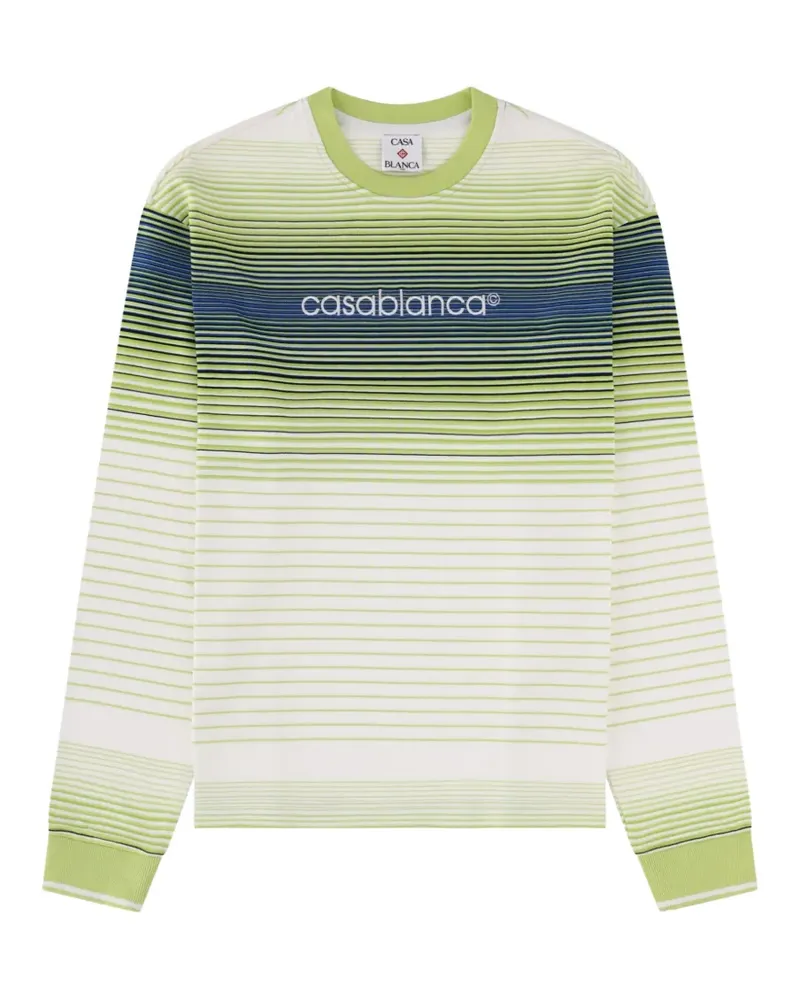 Casablanca Paris striped long-sleeve sweatshirt - Grün Grün