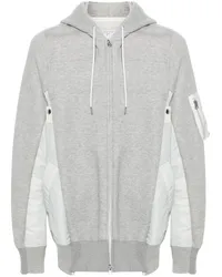 Sacai Melierter Hoodie Grau