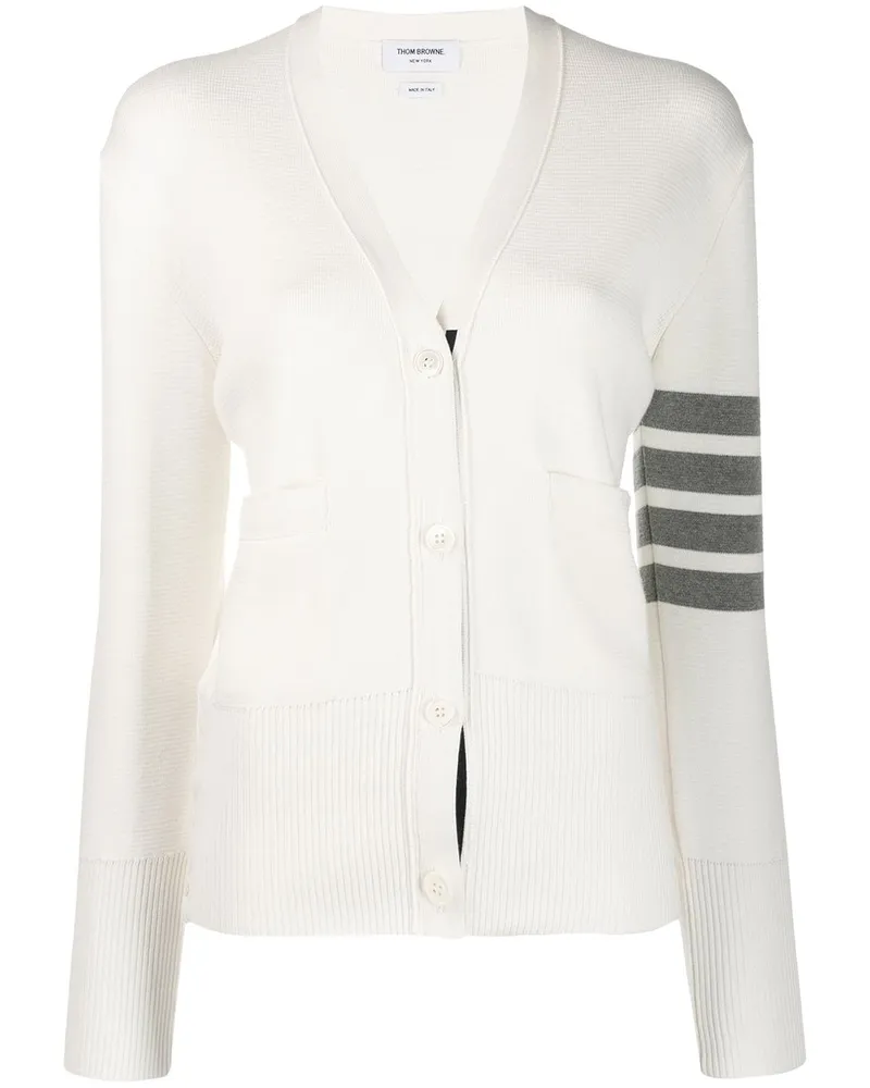 Thom Browne Gestreifter Cardigan - Weiß Weiß
