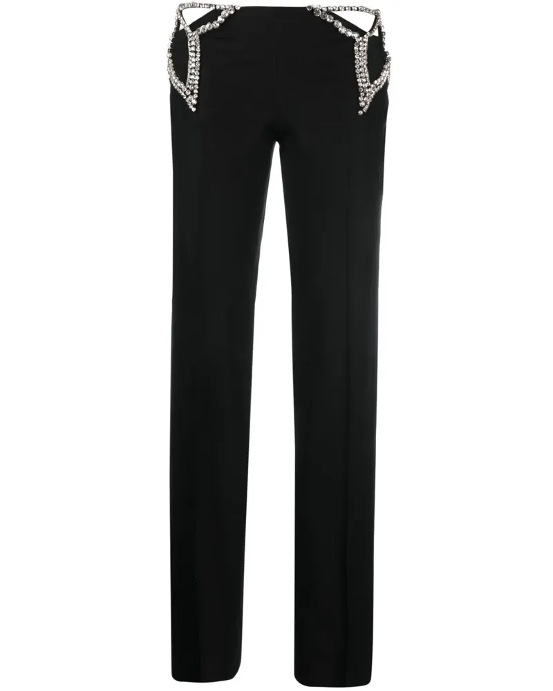 Stella McCartney Gerade Hose mit Cut-Outs - Schwarz Schwarz