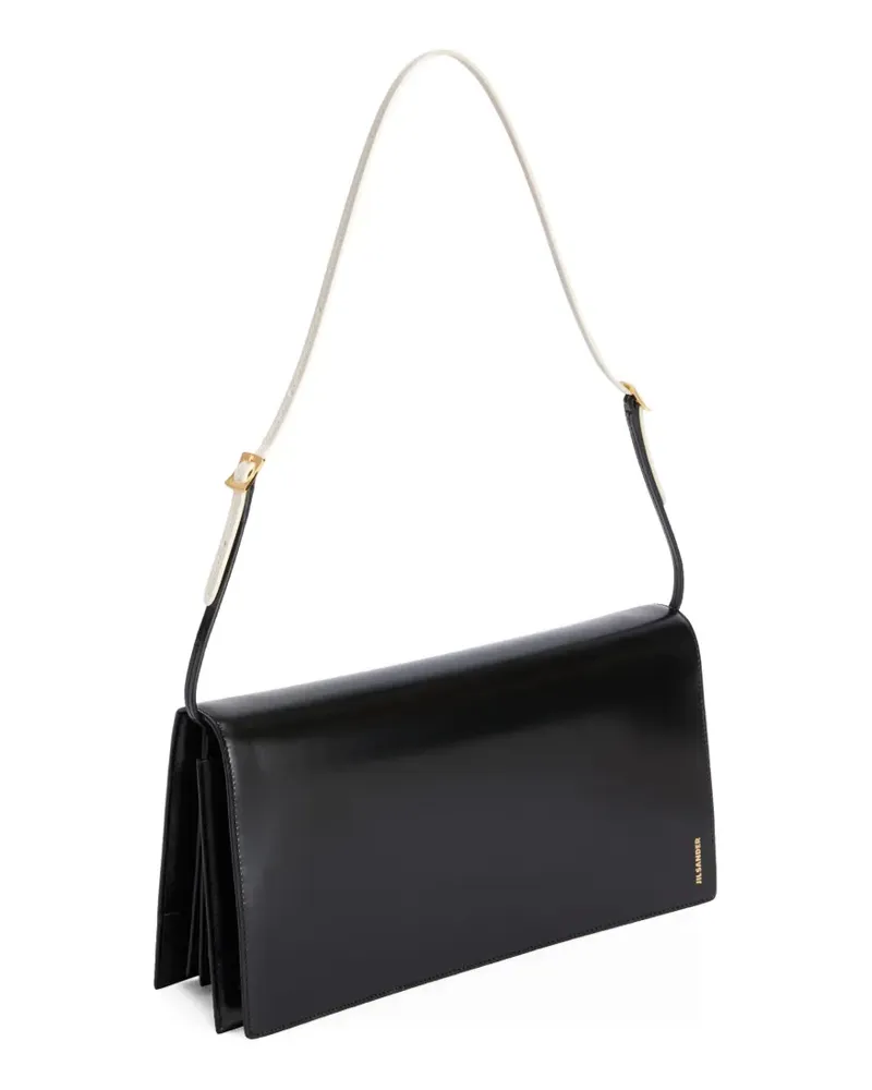 Jil Sander Mittelgroße File Schultertasche - Schwarz Schwarz