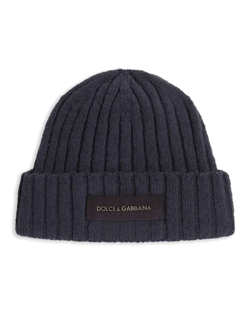 Dolce & Gabbana Gerippte Mütze - Blau Blau