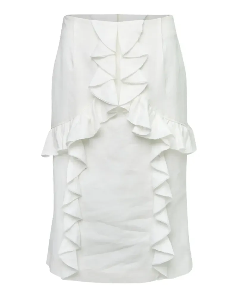 SHUSHU/TONG ruffle-trimmed flared skirt - Weiß Weiß