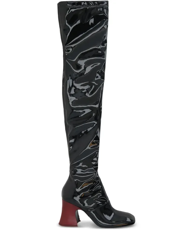 Chloé Overknee-Stiefel in Lackoptik - Schwarz Schwarz