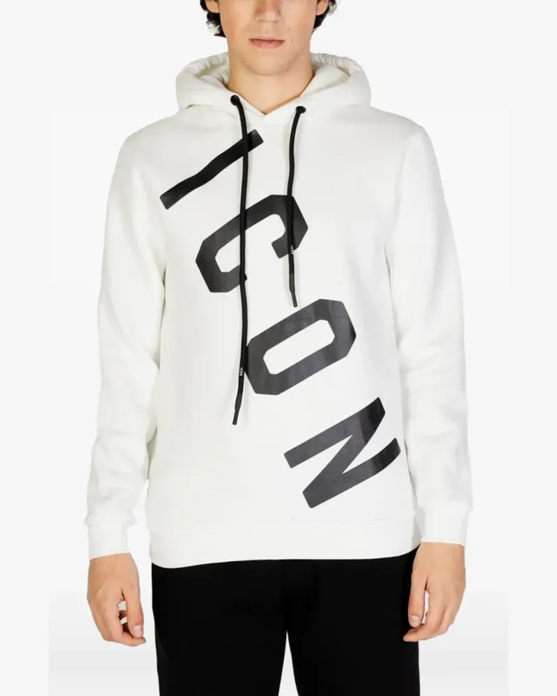 Icon Brand logo-print hoodie - Weiß Weiß