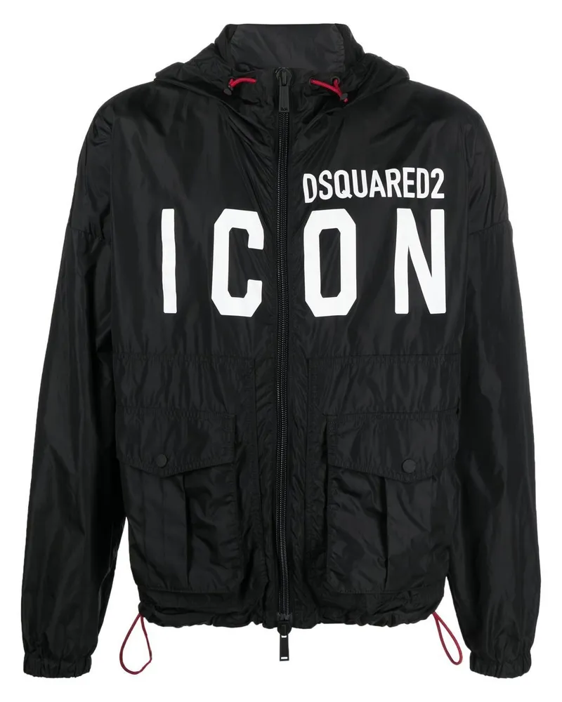 Dsquared2 Icon Jacke in Colour-Block-Optik - Schwarz Schwarz