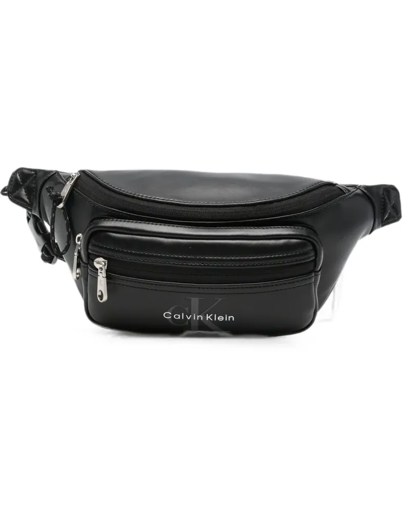 Calvin Klein logo-print zip-fastening belt bag - Schwarz Schwarz