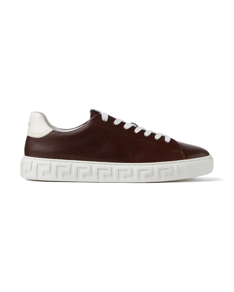 Versace Greca leather sneakers - Braun Braun