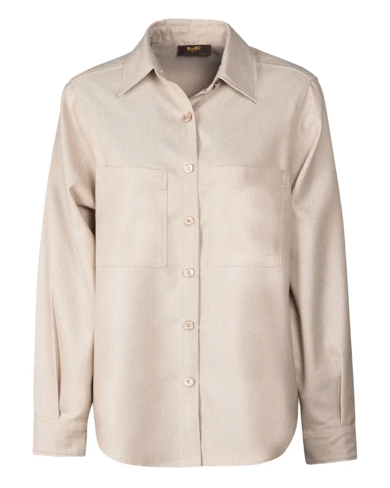 MOORER Zama Hemd mit aufgesetzten Taschen - Nude Nude