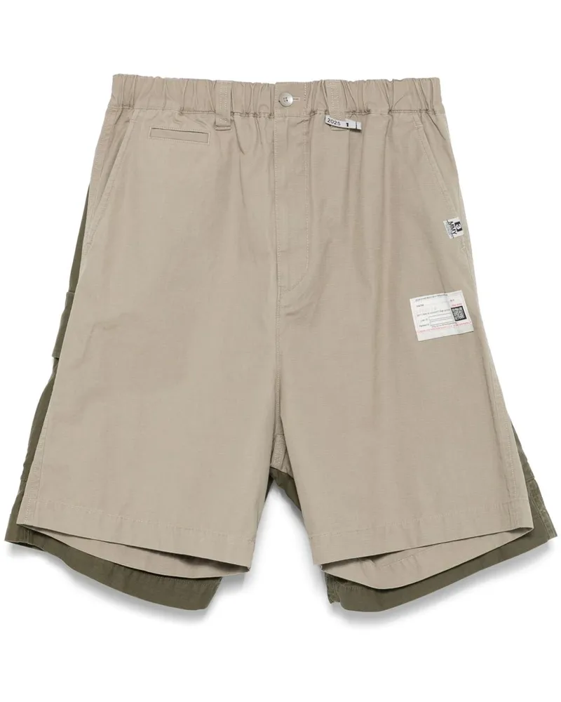 MIHARAYASUHIRO Cargo-Shorts im Layering-Look - Grün Grün