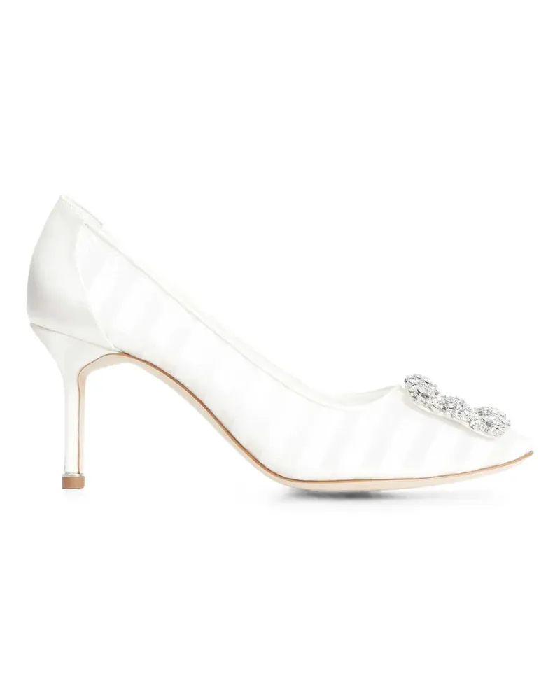 Manolo Blahnik Hangisi Pumps mit Kristallen - Weiß Weiß