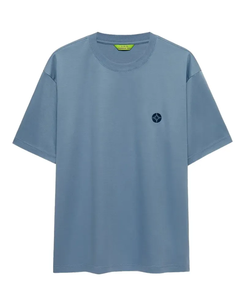 Shanghai Tang Fortune T-Shirt mit Logo - Blau Blau