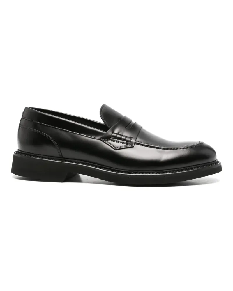 Canali Penny-Loafer aus Leder - Schwarz Schwarz