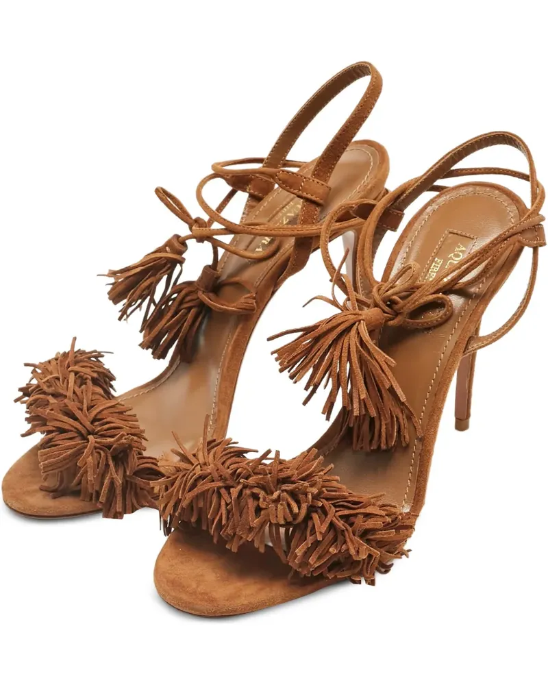 Aquazzura Sandalen mit Fransen - Braun Braun