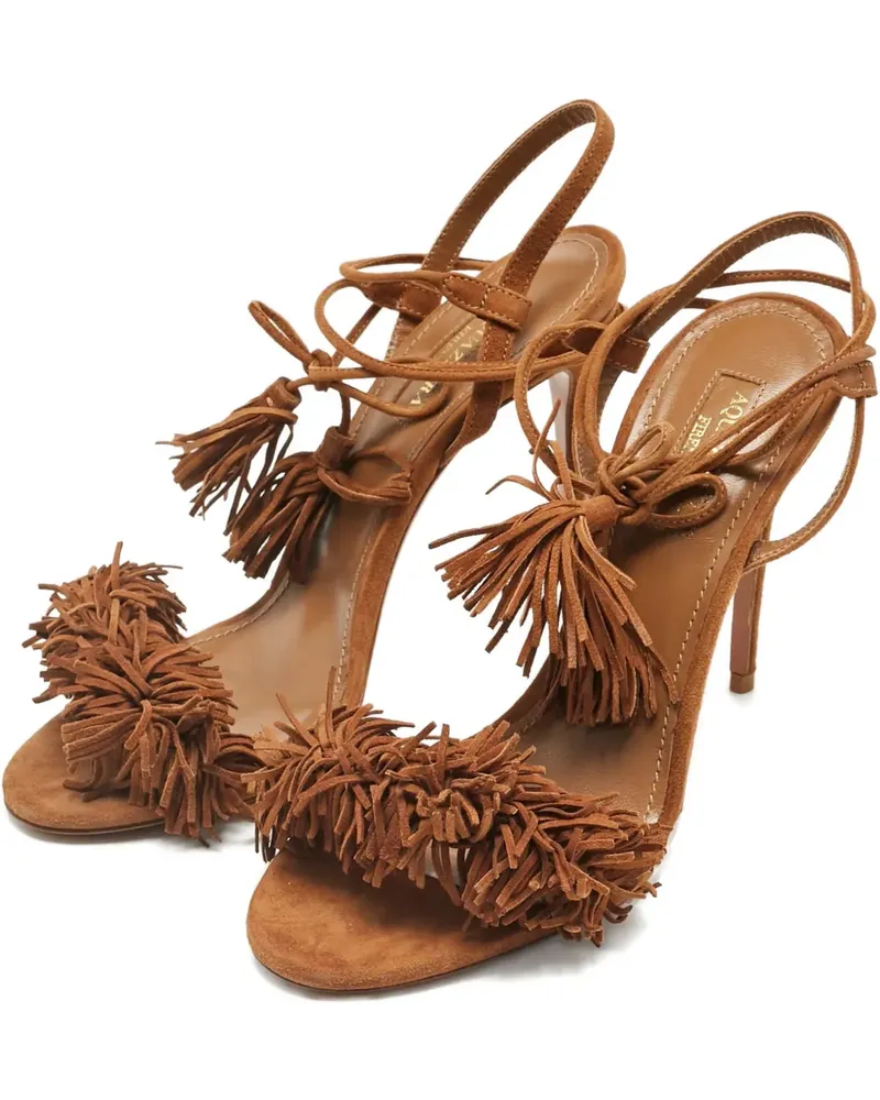 Aquazzura fringed tie sandals - Braun Braun
