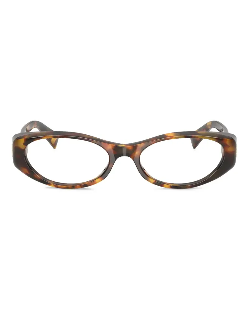 Miu Miu tortoiseshell oval-frame glasses - Braun Braun