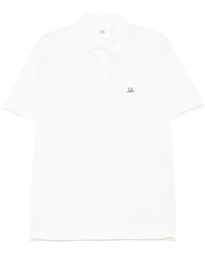 C.P. Company Poloshirt mit Logo-Patch - Weiß Weiß