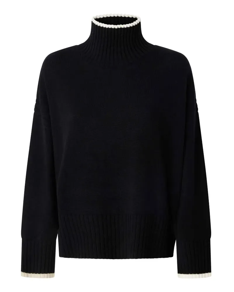Pinko Rollkragenpullover mit Kontrastbesatz - Schwarz Schwarz
