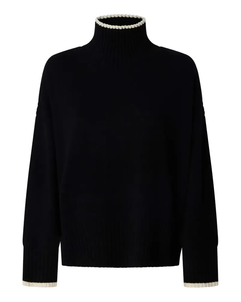 Pinko Rollkragenpullover mit Kontrastbesatz - Schwarz Schwarz