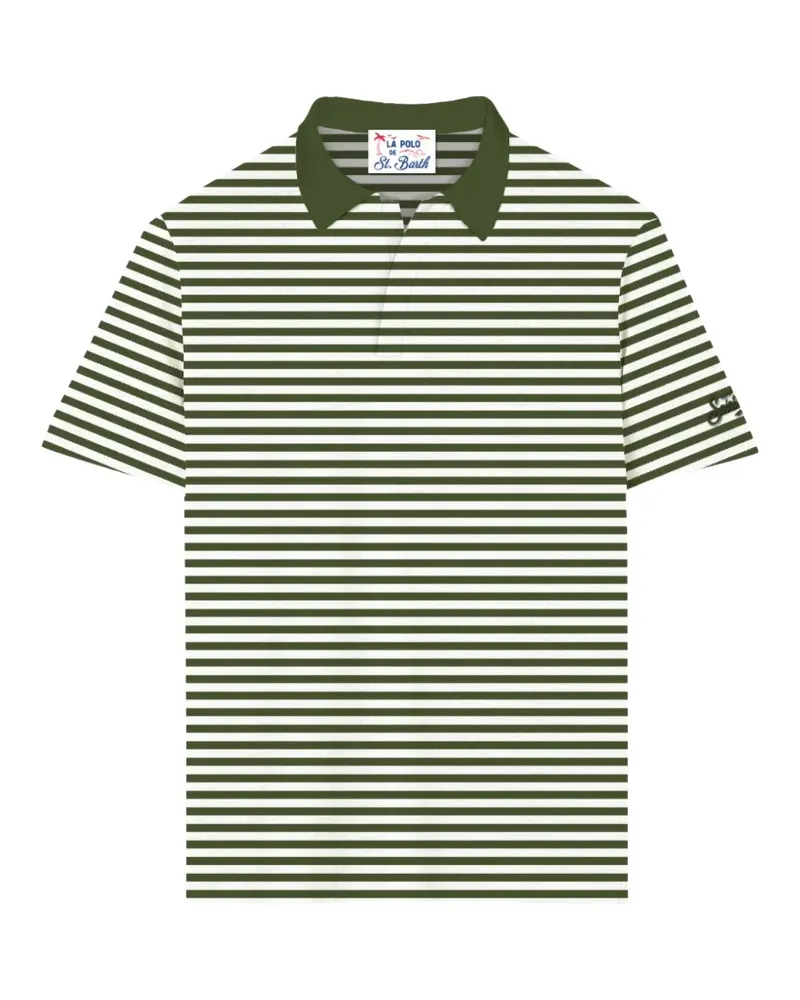 MC2 Saint Barth striped-pattern polo-collar T-shirt - Grün Grün