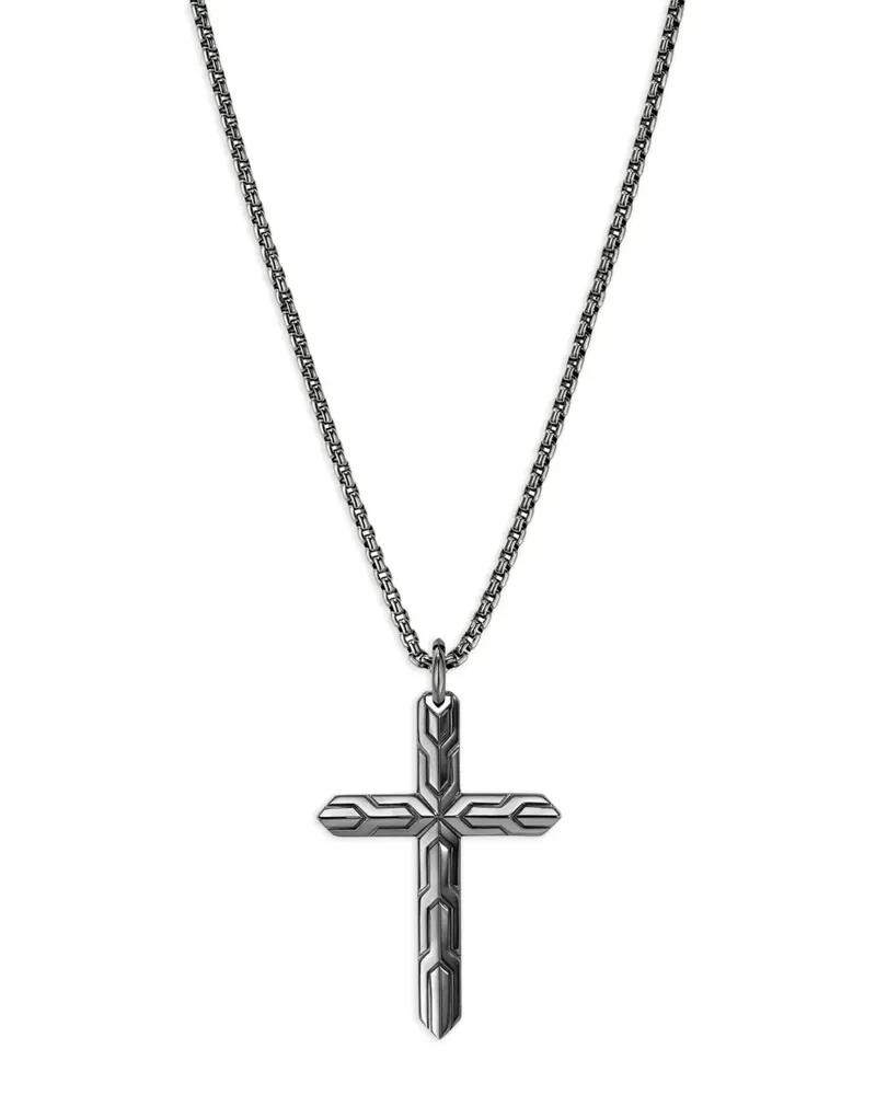 John Hardy Cross Halskette aus Sterlingsilber mit Anhänger - Grau Grau