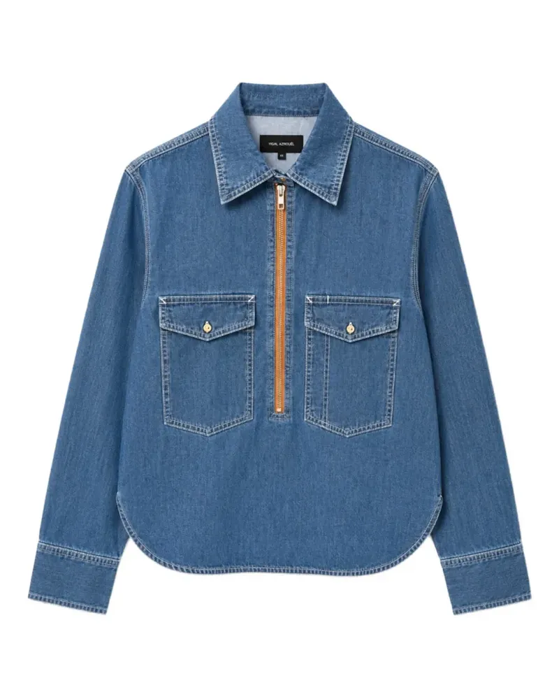Yigal Azrouel Rose Jeanshemd mit Reißverschluss - Blau Blau