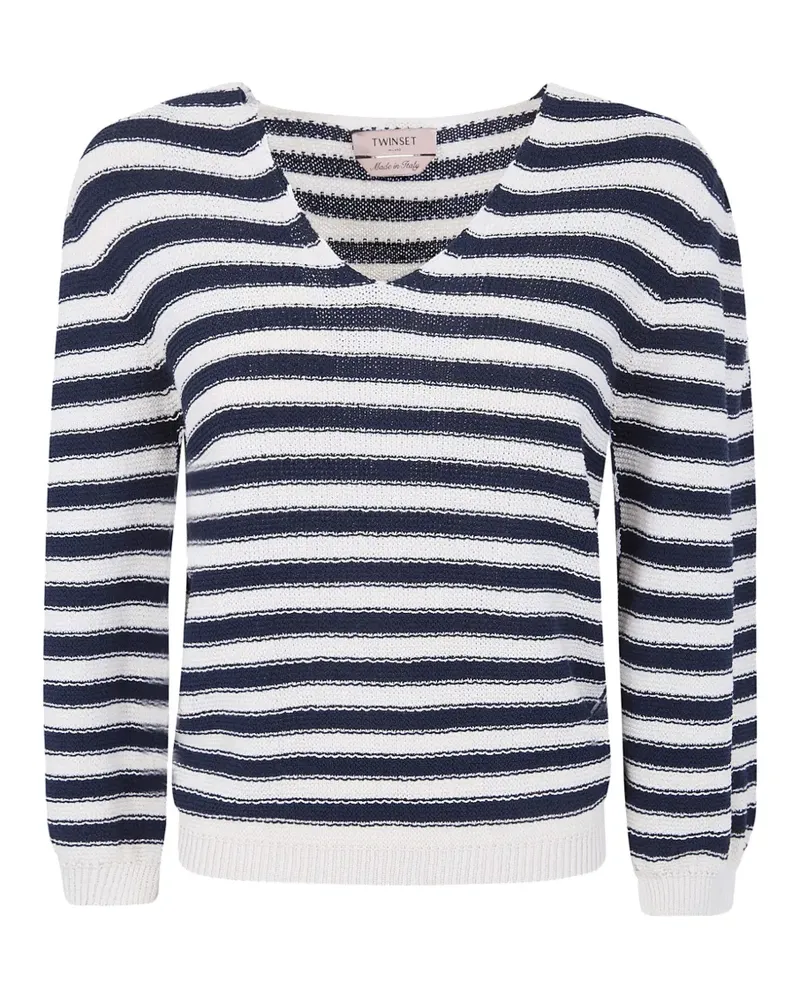 Twin-Set striped V-neck knitwear - Blau Blau