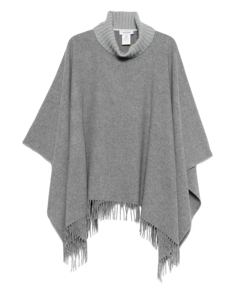 Gran Sasso fringed turtleneck poncho - Grau Grau