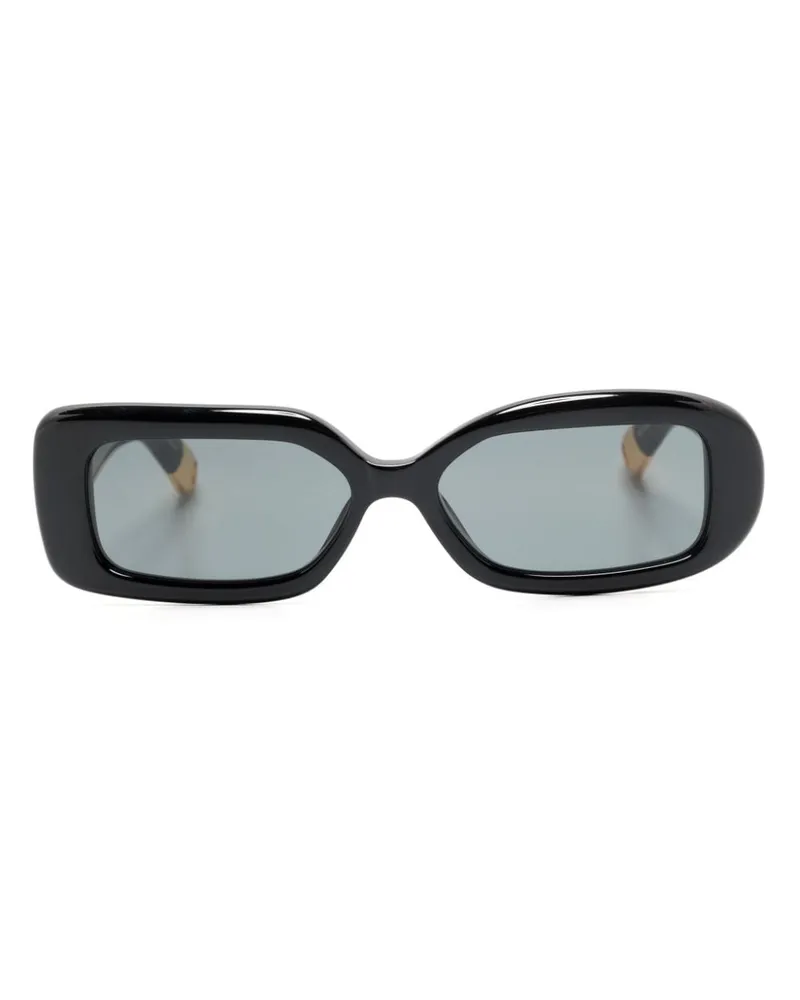 Jacquemus Les Lunettes Rond Carré Sonnenbrille - Schwarz Schwarz