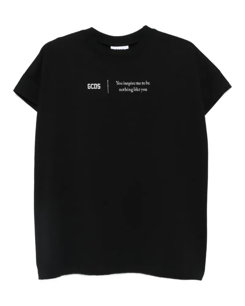 GCDS T-Shirt mit grafischem Print - Schwarz Schwarz