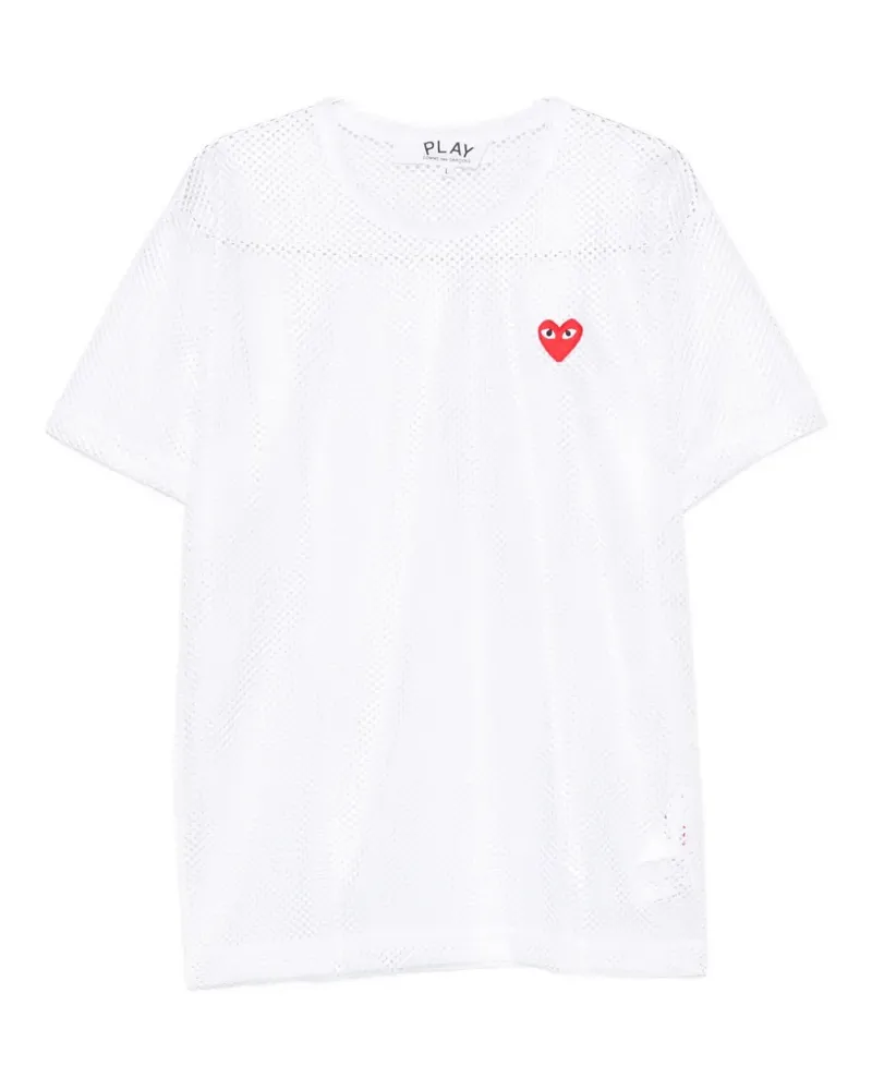 Comme des Garçons heart-patch T-shirt - Weiß Weiß