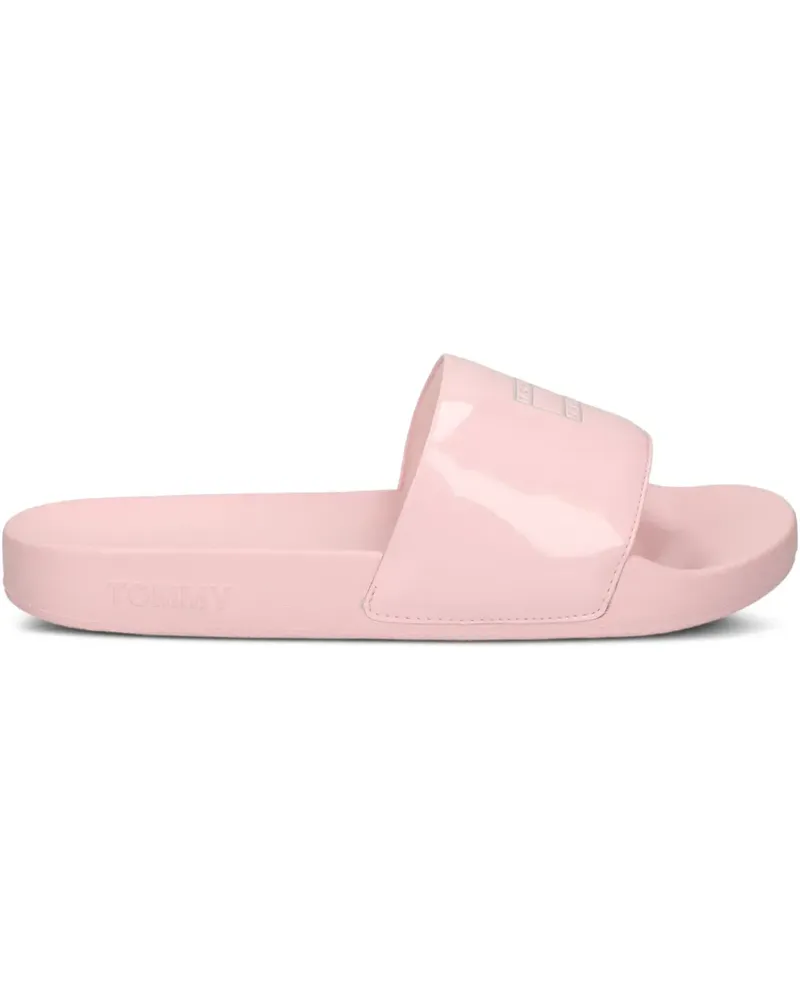 Tommy Hilfiger Pantoletten mit Logo-Schild - Rosa Rosa