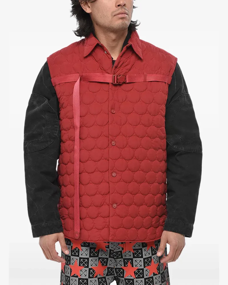 OFF-WHITE Buckleup quilted gilet - Rot Rot