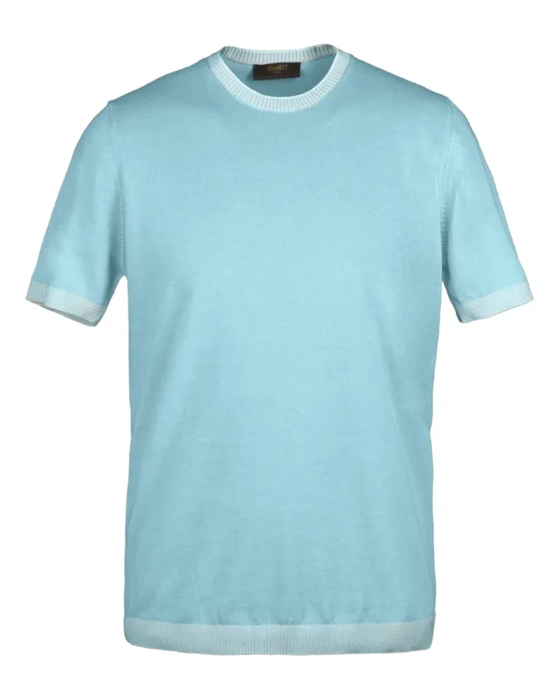 MOORER Kurzärmeliger JUDE-SIC Pullover - Blau Blau