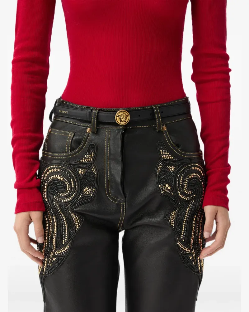 Versace Gürtel aus Leder 2cm - Schwarz Schwarz