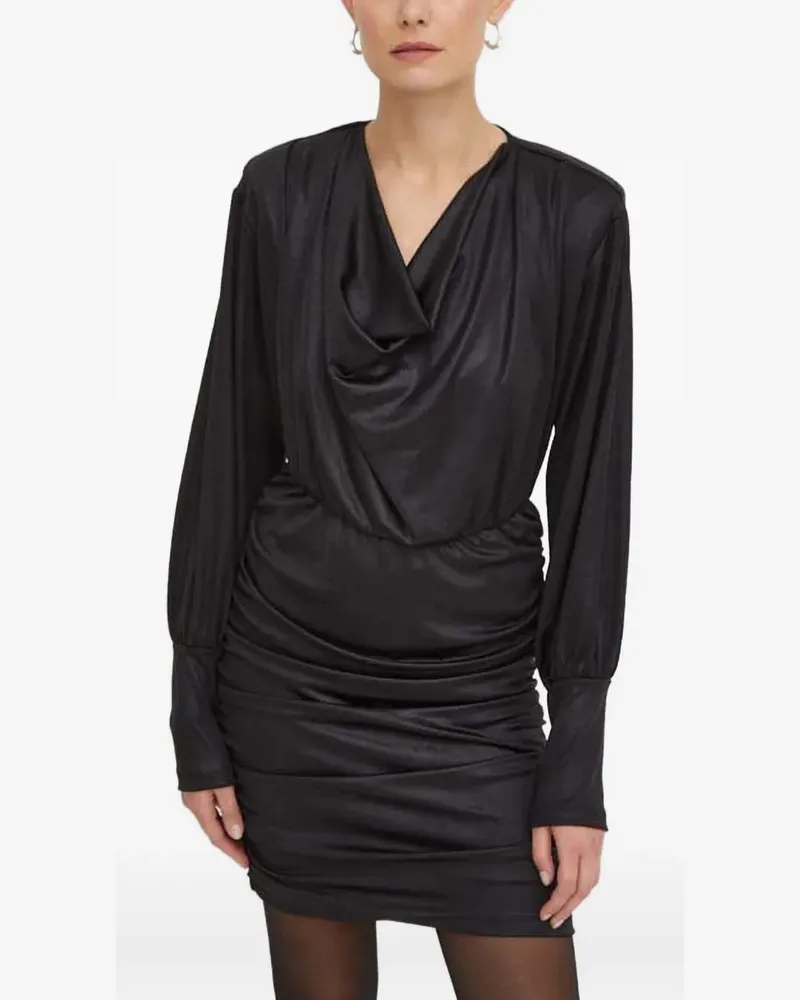 Gestuz cowl neck gathered dress - Schwarz Schwarz