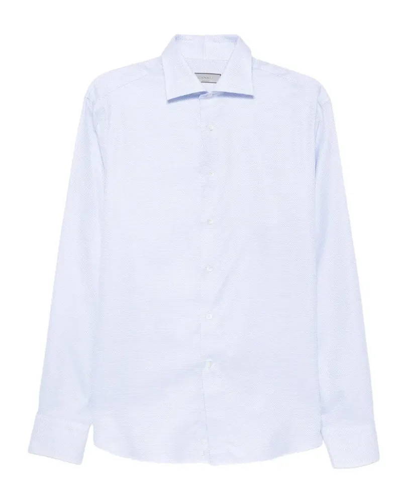 Canali Hemd mit Mikro-Muster - Weiß Weiß